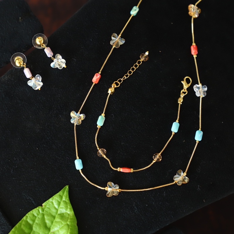 Multi Colour Tube Pearl Chain