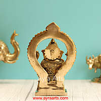Brass Ganesha Idol - 8.2 Inch Height