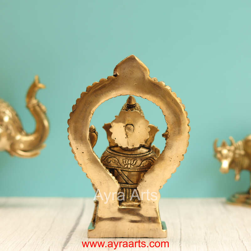 Brass Ganesha Idol - 8.2 Inch Height