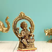 Brass Lakshmi Idol - 8.2 Inch Height