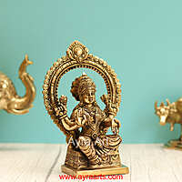Brass Lakshmi Idol - 8.2 Inch Height