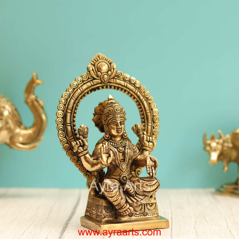 Brass Lakshmi Idol - 8.2 Inch Height
