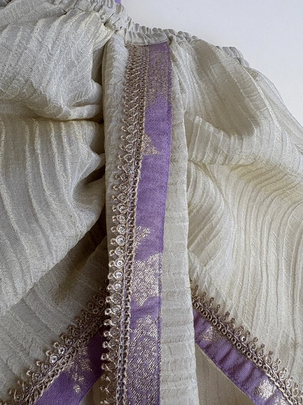 Lavender Lush Tissue Silk Kurta Dhoti Set