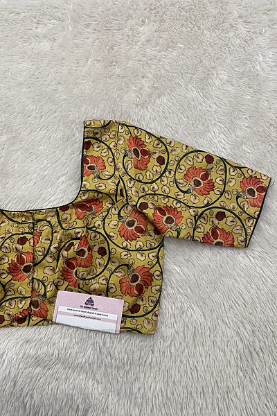 Yellow Kalamkari blouse
