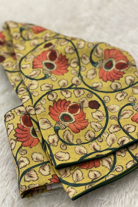 Yellow Kalamkari blouse