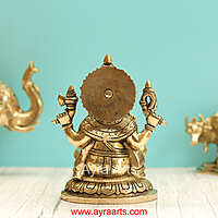 Brass Ganesha Idol - 7.5 Inch Height