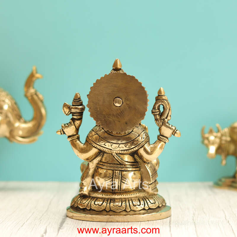 Brass Ganesha Idol - 7.5 Inch Height