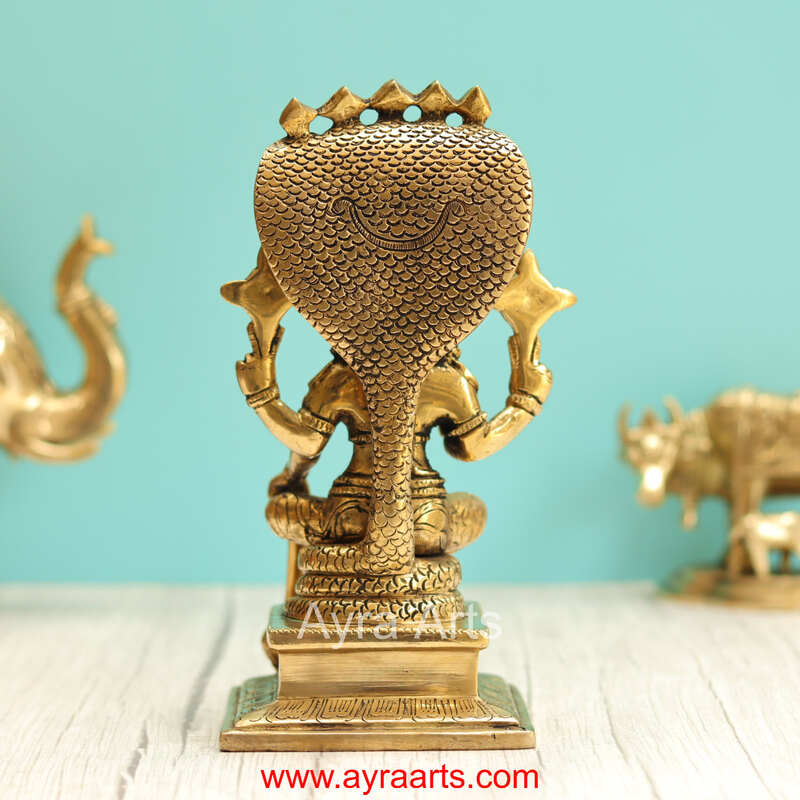 Brass Vishnu Murthi Idol - 9 Inch Height