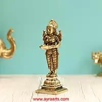 Brass Deep Lady Deepa Lakshmi - 8.2 Inch Height