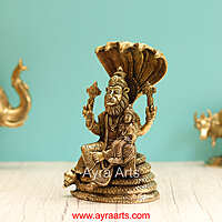 Brass Lakshmi Narasimha Swami Idol - 8.5 Inch Height