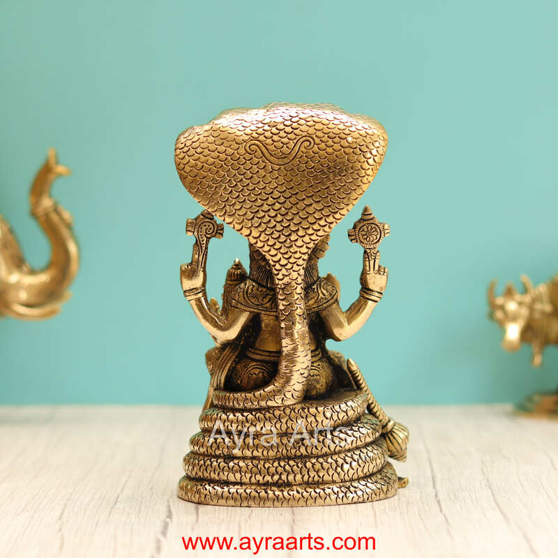 Brass Lakshmi Narasimha Swami Idol - 8.5 Inch Height