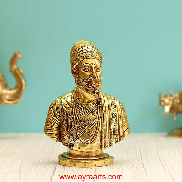 Brass Chatrapathi Shivaji Maharaja - 8 Inch Height