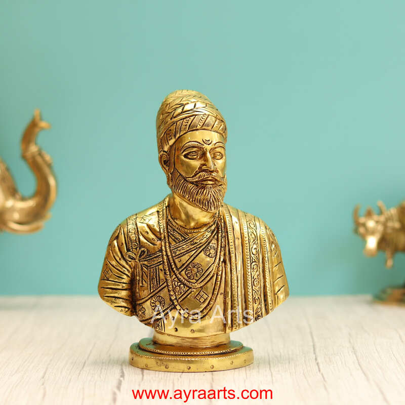 Brass Chatrapathi Shivaji Maharaja - 8 Inch Height