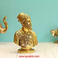 Brass Chatrapathi Shivaji Maharaja - 8 Inch Height