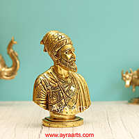 Brass Chatrapathi Shivaji Maharaja - 8 Inch Height
