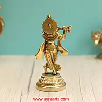 Brass Krishna Idol - 7.5 Inch Height