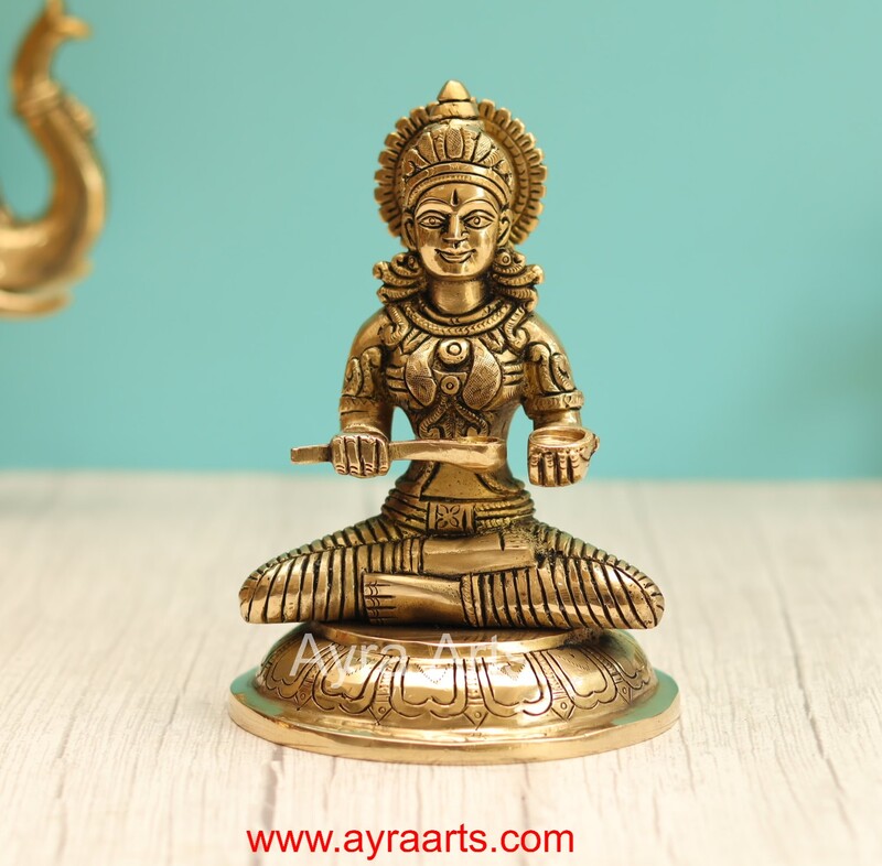 Brass Annapurna Devi Idol - 6.5 Inch Height