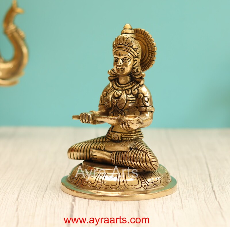 Brass Annapurna Devi Idol - 6.5 Inch Height