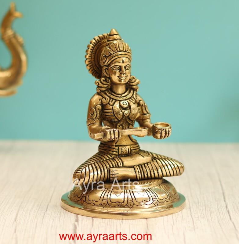 Brass Annapurna Devi Idol - 6.5 Inch Height