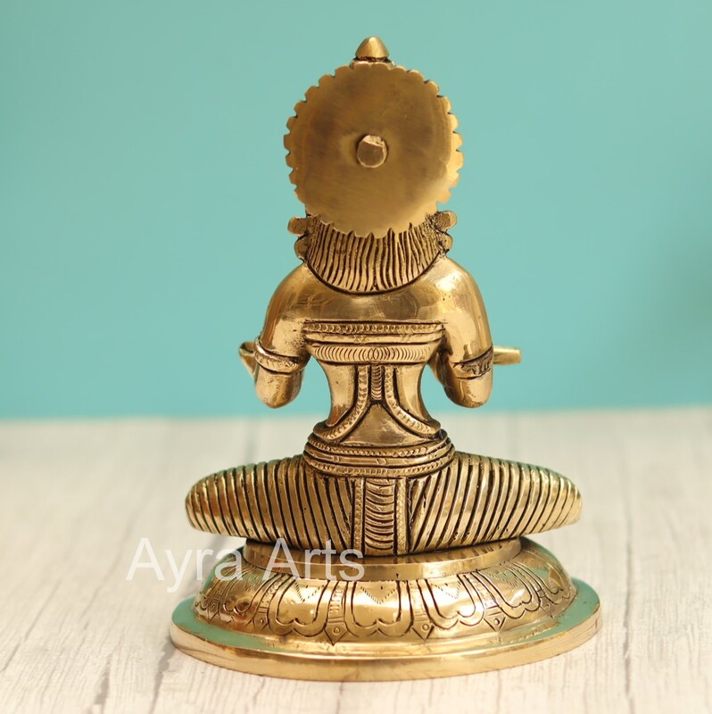 Brass Annapurna Devi Idol - 6.5 Inch Height