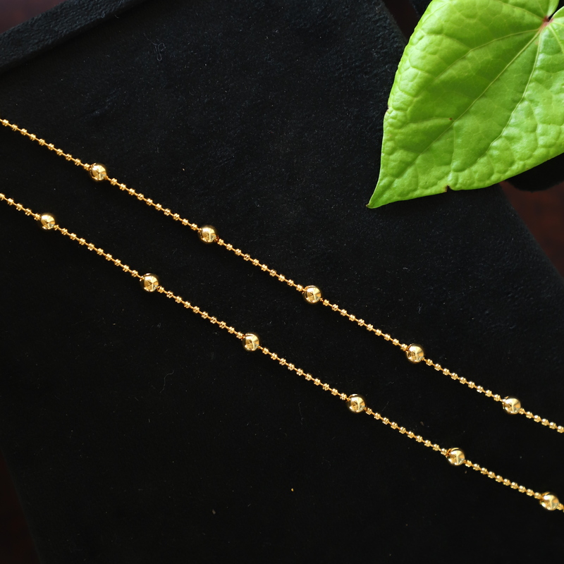 fancy gold ad stone anklets