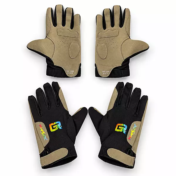 Harry Sports Cricket Batting Gloves – Black & Khaki/Brown, Professional Grip Design