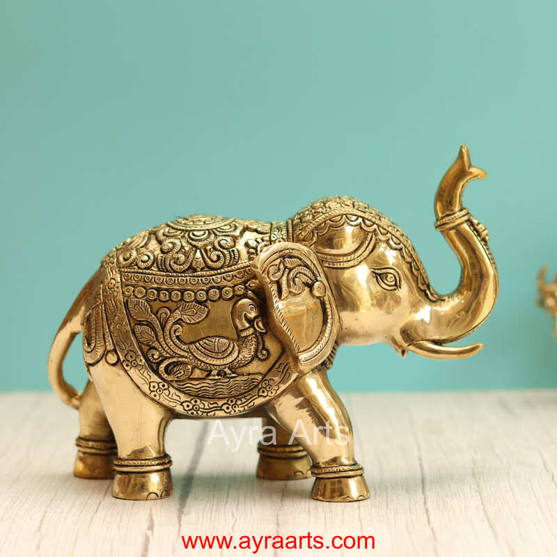 Brass Elephant  - 7.2 Inch Height