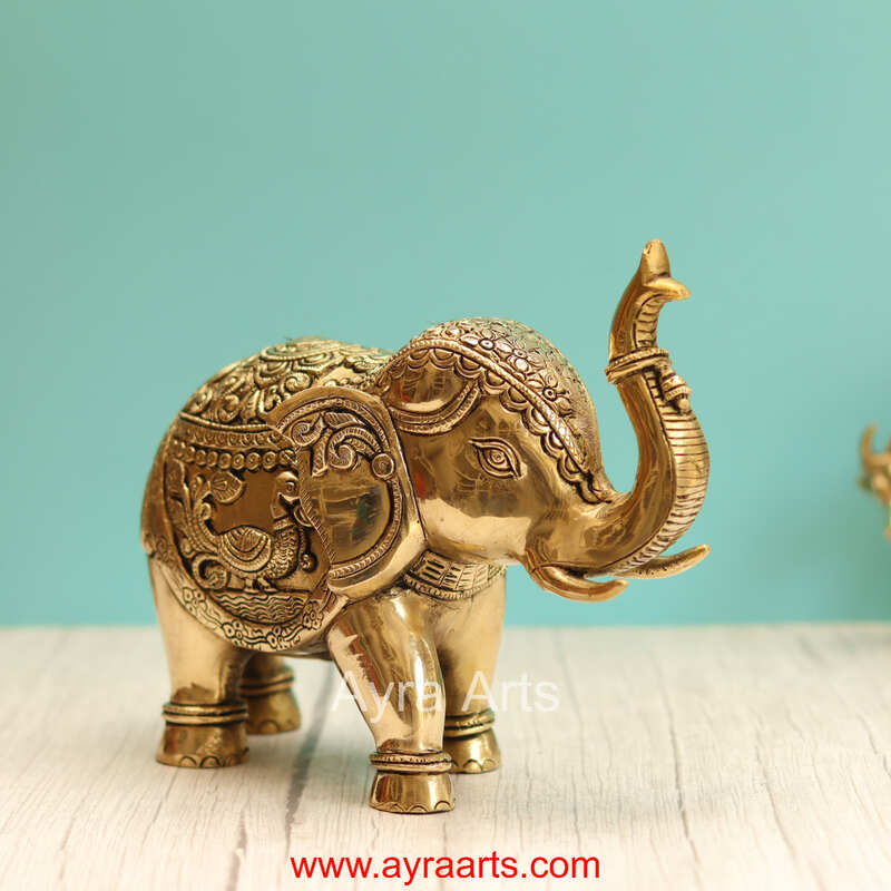 Brass Elephant  - 7.2 Inch Height