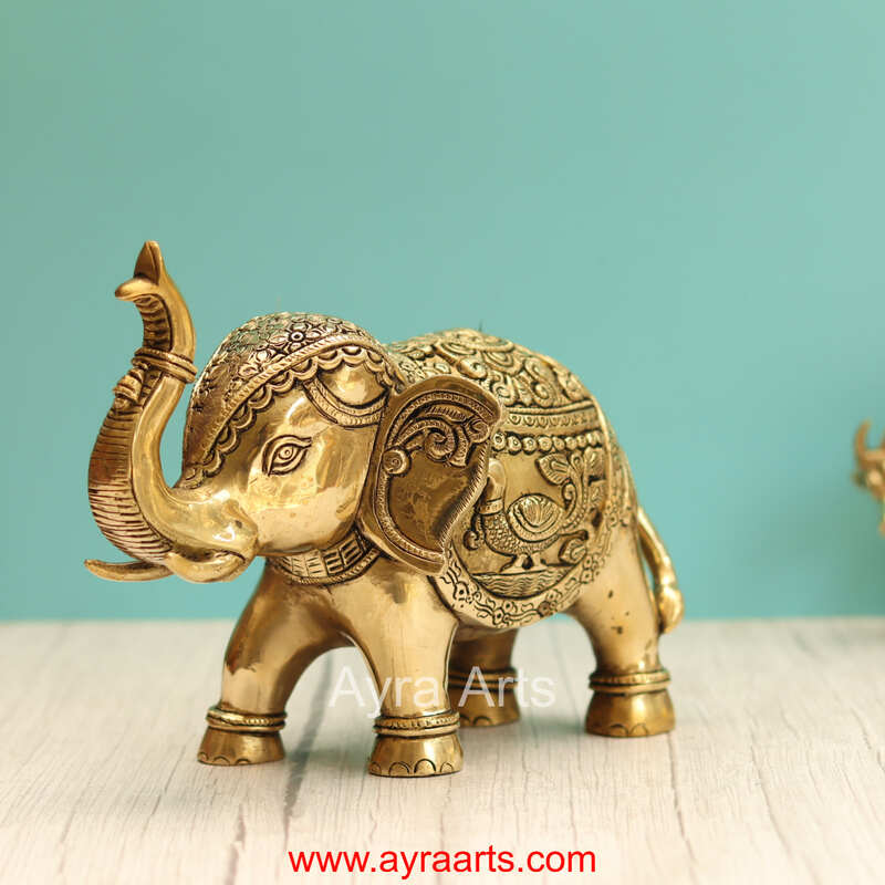 Brass Elephant  - 7.2 Inch Height