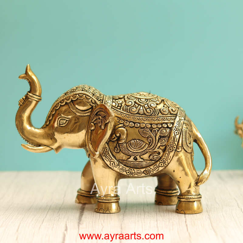 Brass Elephant  - 7.2 Inch Height