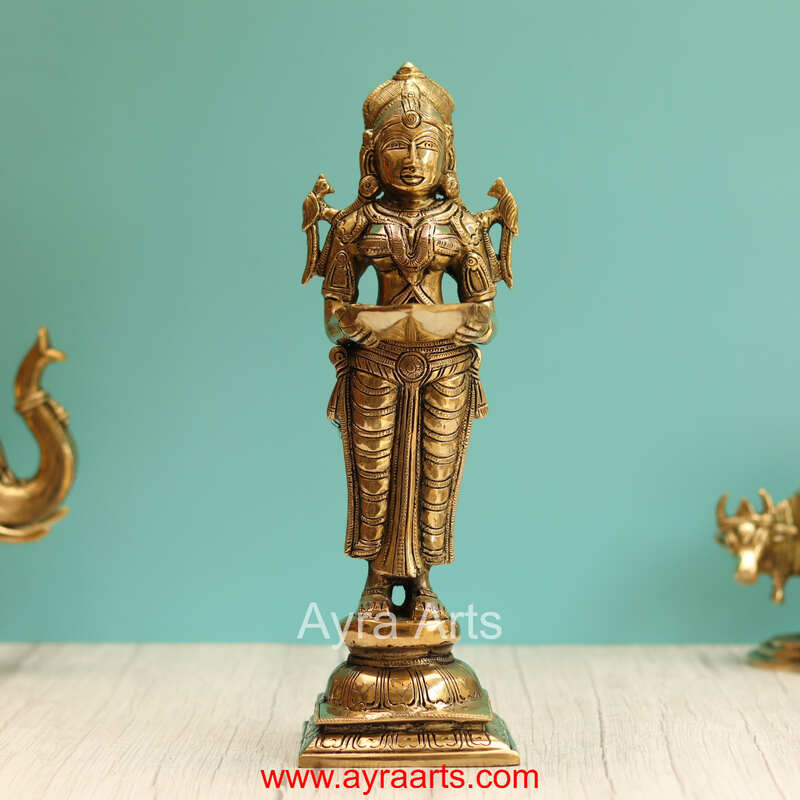 Brass Deep Lady Deepa Lakshmi - 12 Inch Height