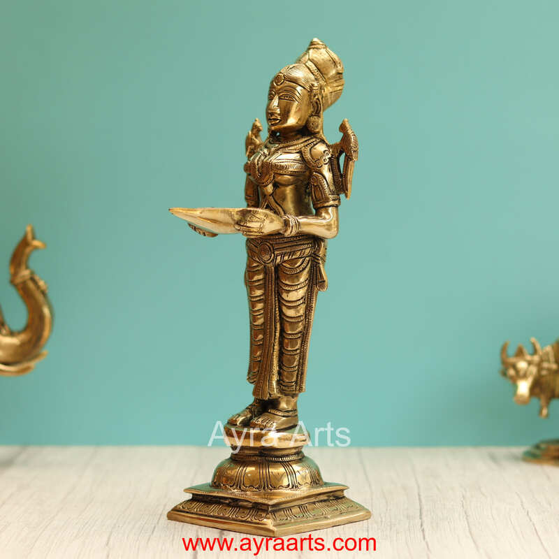 Brass Deep Lady Deepa Lakshmi - 12 Inch Height