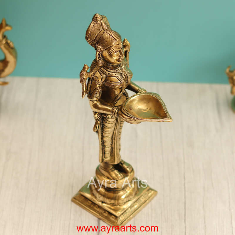 Brass Deep Lady Deepa Lakshmi - 12 Inch Height