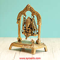 Brass Ganesha Sitting On Swing Jhula - 7.5 Inch Height