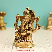 Brass Ganesha Idol - 6 Inch Height