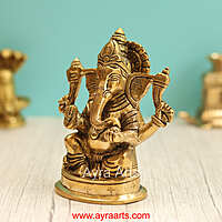 Brass Ganesha Idol - 6 Inch Height