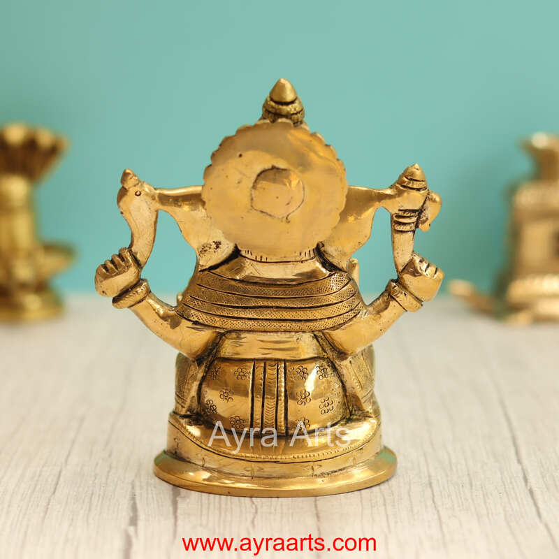 Brass Ganesha Idol - 6 Inch Height