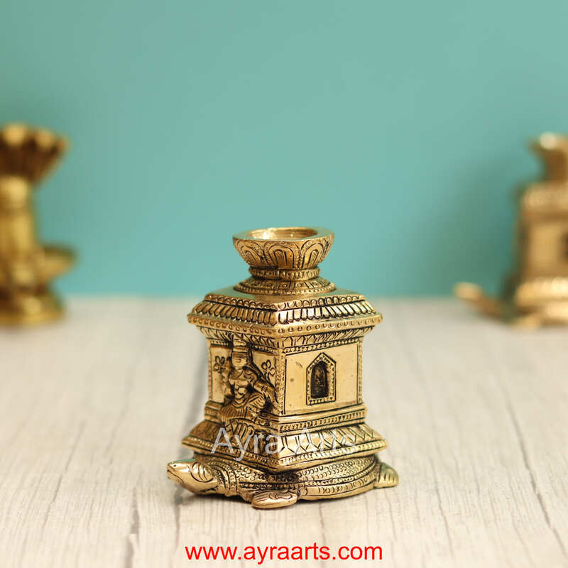 Brass Tortoise Tulasi Agardhan - 3.5 Inch Height
