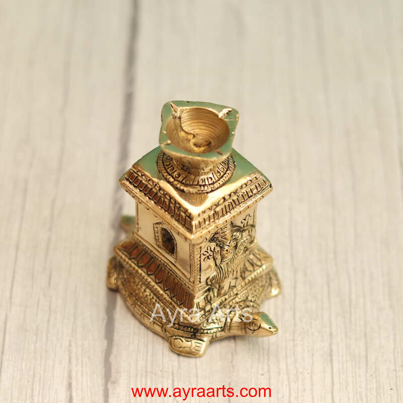 Brass Tortoise Tulasi Diya - 3.5 Inch Height