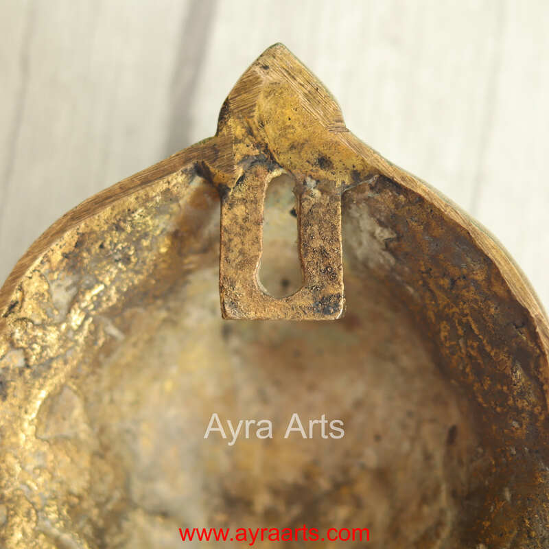 Brass Ganesha Wall Hanging Antique Ganpati Murti Wall Decor for Home - 7 Inch Height