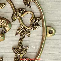 Brass Tree Banch With Birds Wall Hanging - 9 Inch Length