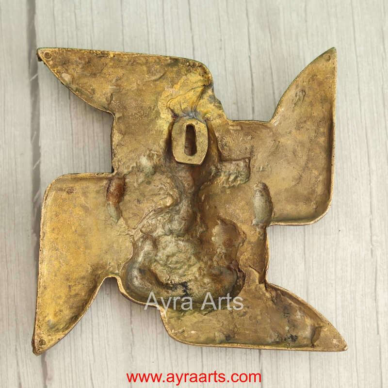 Brass Ganesha Swastik Wall Hanging