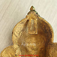 Brass Ganesha And Lakshmi On Trunk Wall Hanging - 6.5 Inch Height