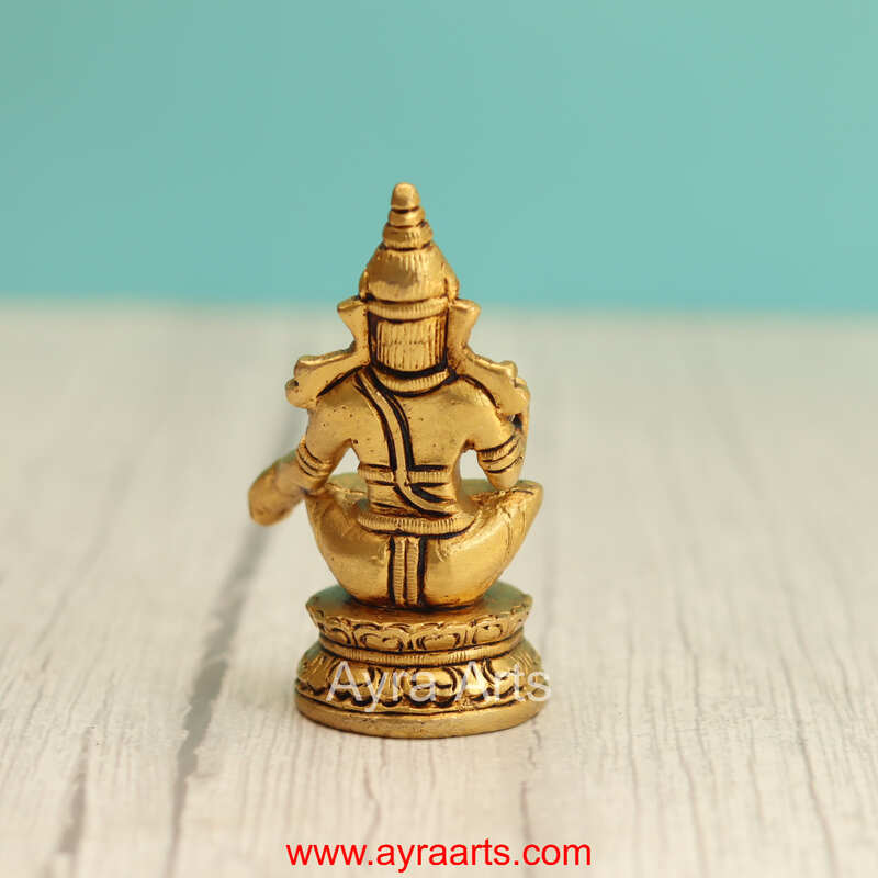 Brass Ayyappa Swami Idol - 3.2 Inch Height