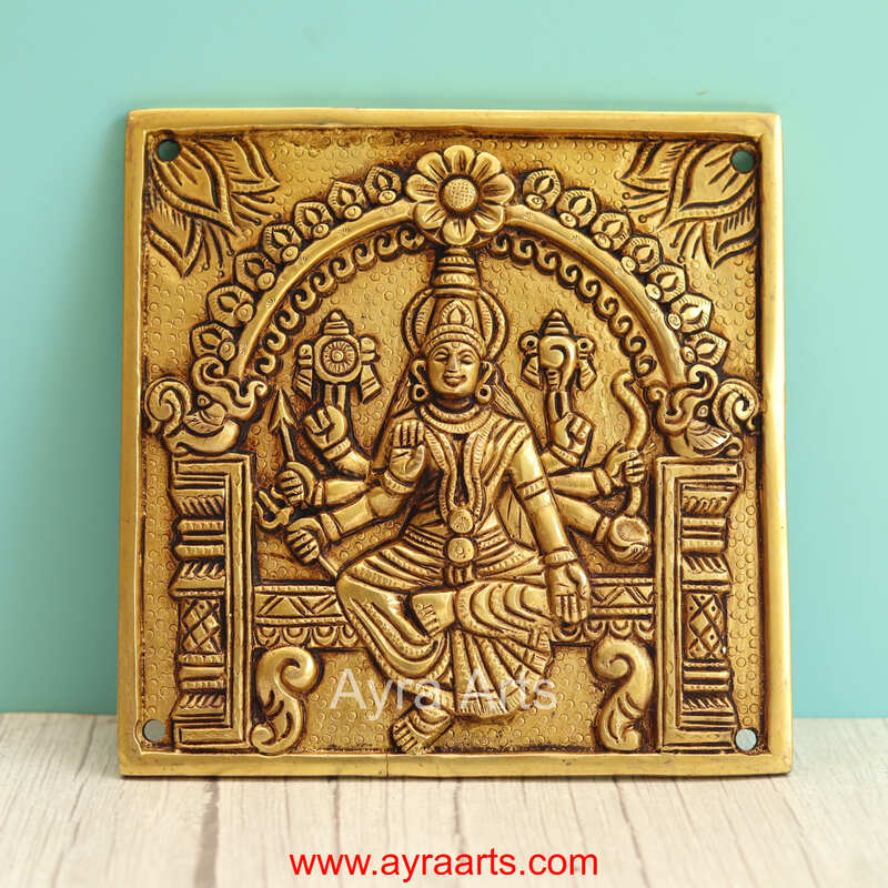 Brass Asta Lakshmi Wall Plates Set - 6.5 Inch Height