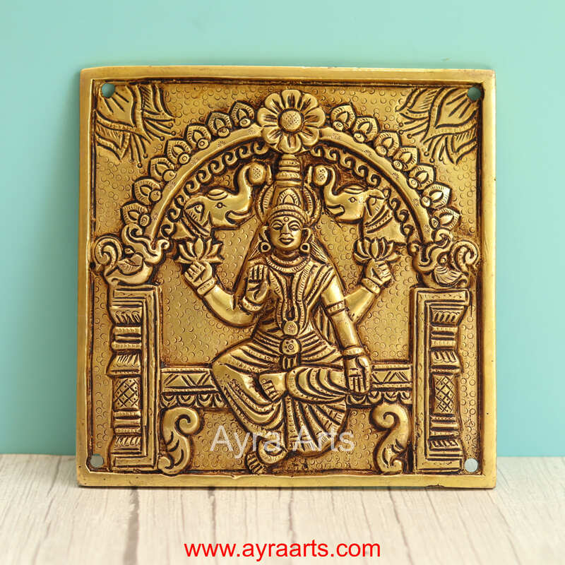 Brass Asta Lakshmi Wall Plates Set - 6.5 Inch Height