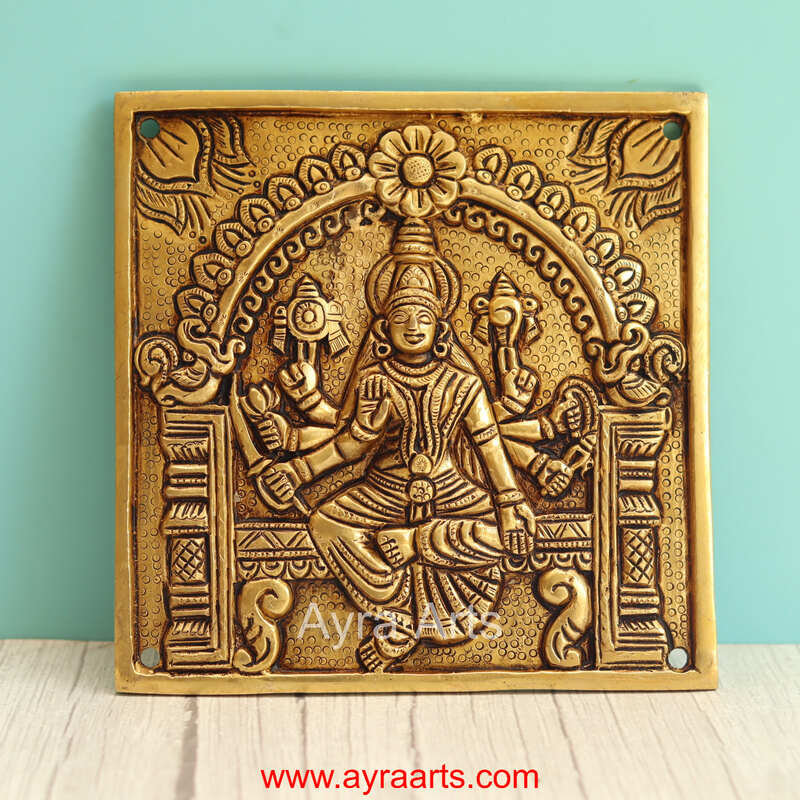 Brass Asta Lakshmi Wall Plates Set - 6.5 Inch Height