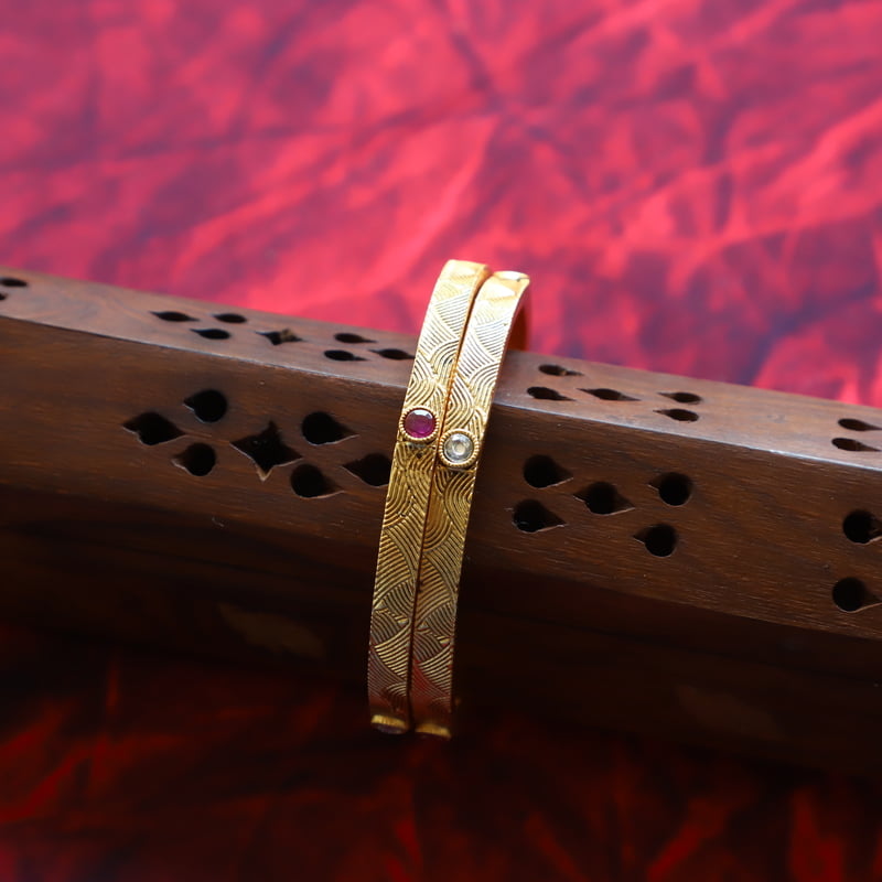 Yellow Gold Meenakari Bangels