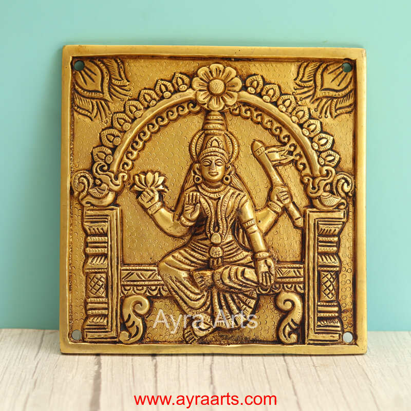 Brass Asta Lakshmi Wall Plates Set - 6.5 Inch Height