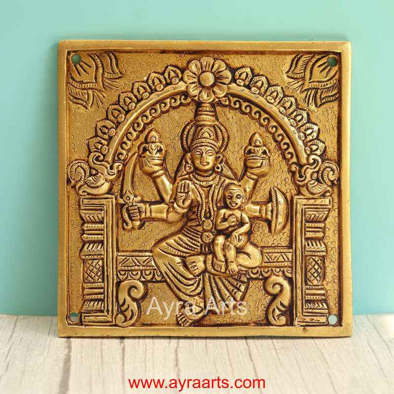 Brass Asta Lakshmi Wall Plates Set - 6.5 Inch Height